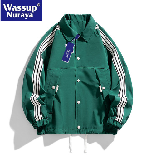 WASSUP Nuraya潮牌美式工裝夾克男春秋情侶外套百搭翻領寬松休閒 WASSUP Nuraya潮牌美式工裝夾克男春秋情侶外套百搭翻領寬松休閒