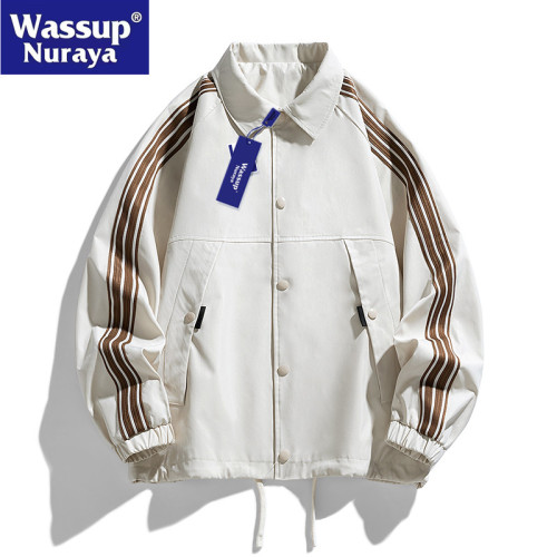 WASSUP Nuraya潮牌美式工裝夾克男春秋情侶外套百搭翻領寬松休閒 WASSUP Nuraya潮牌美式工裝夾克男春秋情侶外套百搭翻領寬松休閒