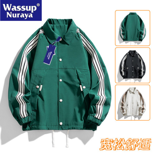 WASSUP Nuraya潮牌美式工裝夾克男春秋情侶外套百搭翻領寬松休閒 WASSUP Nuraya潮牌美式工裝夾克男春秋情侶外套百搭翻領寬松休閒