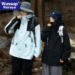 WASSUP NURAYA沖鋒衣2025春秋山系登山服外套男戶外情侶防水夾克