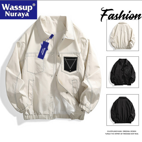 WASSUP Nuraya潮牌夾克男春秋新款工裝百搭美式翻領休閒百搭外套