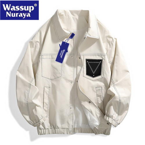 WASSUP Nuraya潮牌夾克男春秋新款工裝百搭美式翻領休閒百搭外套