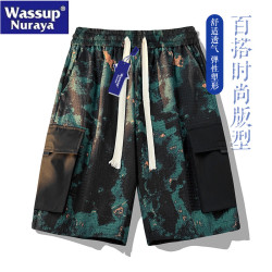 WASSUP Nuraya潮牌迷彩工裝短褲男士夏季美式休閒寬松運動五分褲