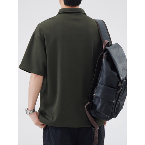 美式重磅白色POLO衫男士短袖夏季潮牌刺綉上衣服半袖翻領T恤