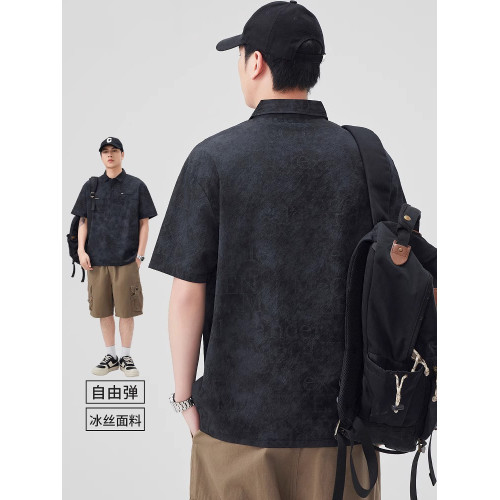 啄木鳥polo衫短袖t恤男士夏季薄款2025新款休閒翻領半袖體恤上衣K