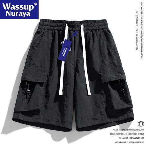 WASSUP Nuraya潮牌工裝五分短款男士夏季戶外運動休閒青年沙灘褲