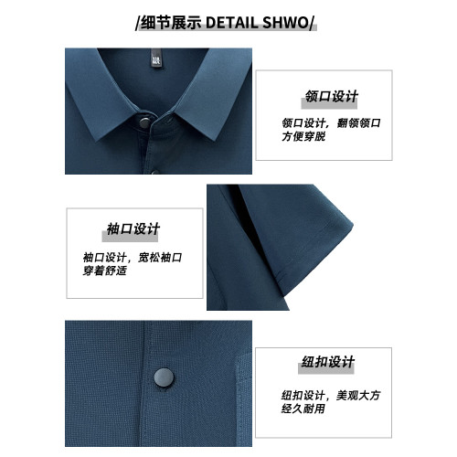 啄木鳥翻領polo衫男士短袖商務休閒真口袋t恤2025新款爸爸裝上衣C
