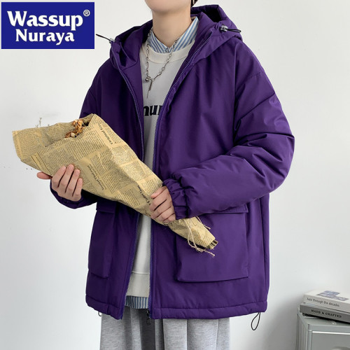 WASSUP NURAYA棉衣男大碼冬季加厚防寒夾克棉服青年學生棉襖外套