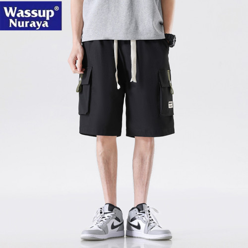 WASSUP NURAYA工裝短褲男夏季寬松潮休閒速乾學生運動薄五分褲子