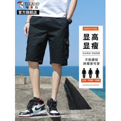 啄木鳥純棉工裝短褲男士夏季薄款2025新款寬松休閒運動五分褲子K