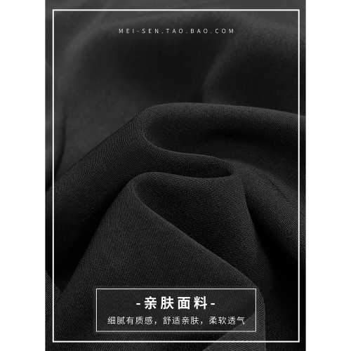 黑色短袖襯衫女xc香菜穿搭通勤法式v領復古襯衣正肩港風上衣夏黑