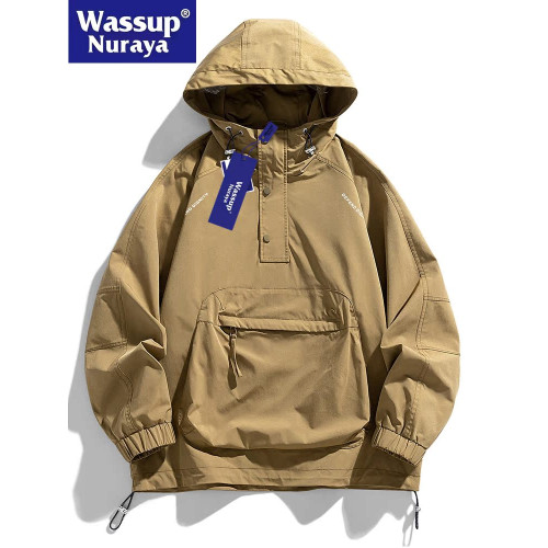 WASSUP Nuraya潮牌復古工裝套頭外套男春季戶外百搭情侶休閒夾克