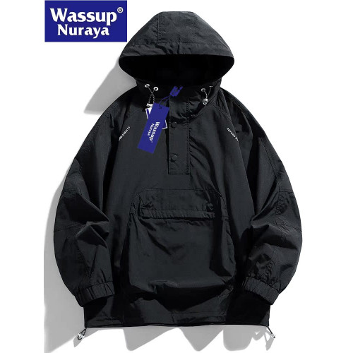 WASSUP Nuraya潮牌復古工裝套頭外套男春季戶外百搭情侶休閒夾克