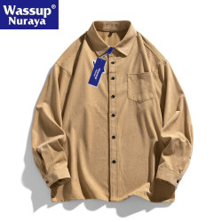 WASSUP Nuraya潮牌襯衫男秋季日系休閒寬鬆長袖繙領襯衣夾克外套