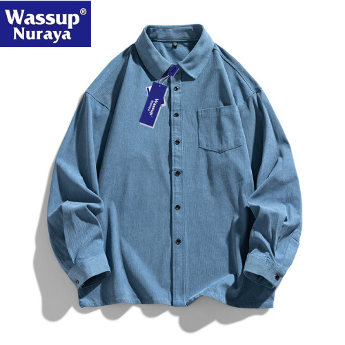 WASSUP Nuraya潮牌襯衫男秋季日系休閒寬鬆長袖繙領襯衣夾克外套 WASSUP Nuraya潮牌襯衫男秋季日系休閒寬鬆長袖繙領襯衣夾克外套