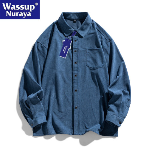 WASSUP Nuraya潮牌襯衫男秋季日系休閒寬鬆長袖繙領襯衣夾克外套 WASSUP Nuraya潮牌襯衫男秋季日系休閒寬鬆長袖繙領襯衣夾克外套