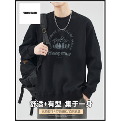 男士新款衛衣春秋季潮流印花圓領長袖上衣休閒運動百搭衣