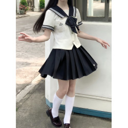 星巡高等/原創JK水手製服女套裝學院風春夏季短袖襯衫水手服上衣