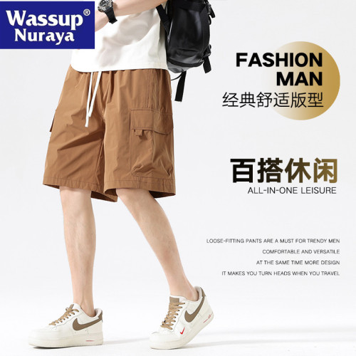 WASSUP NURAYA2025夏季新款工裝褲男冰感速乾短褲青年五分休閒褲