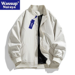 WASSUP Nuraya潮牌美式飛行夾克外套男春秋復古情侶高街棒球服男