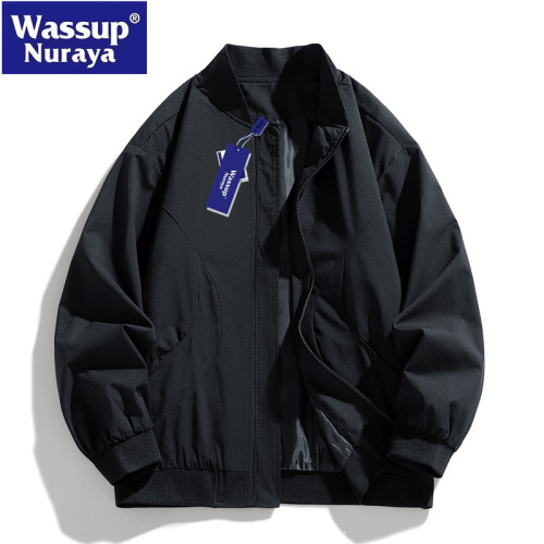WASSUP Nuraya潮牌美式飛行夾克外套男春秋復古情侶高街棒球服男