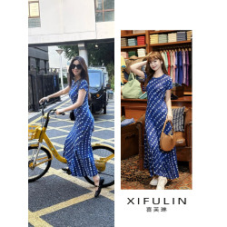 楊冪同款黃色民國風新中式女日常改良旗袍裙子盤釦提花襯衫連衣裙