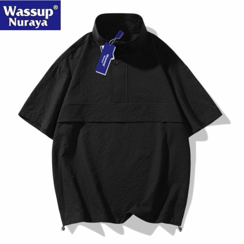 WASSUP Nuraya潮牌立領t恤男夏季半截袖青少年休閒寬松透氣上衣T
