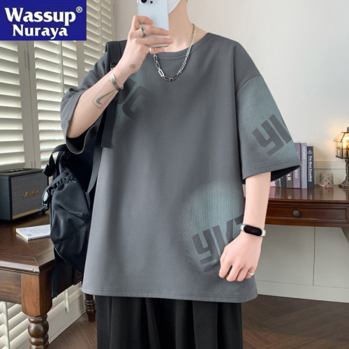WASSUP NURAYA短袖T恤男夏季潮牌寬松透氣大碼半袖青年休閒上衣