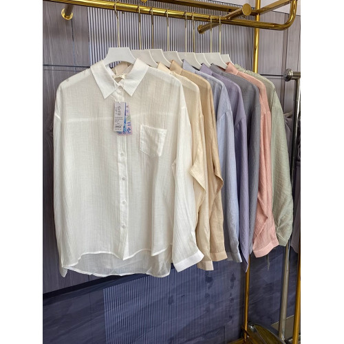 她熾2550女士夏日薄款襯衫涼感休閒防曬上衣百搭長袖寬鬆速乾外套