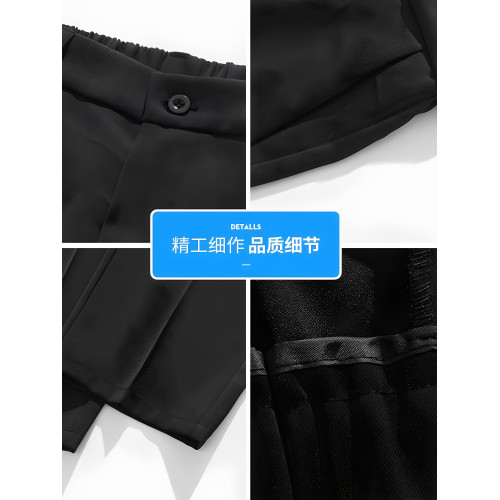 啄木鳥冰絲休閒褲男士小西褲夏季2025新款寬松商務西裝褲子男款K