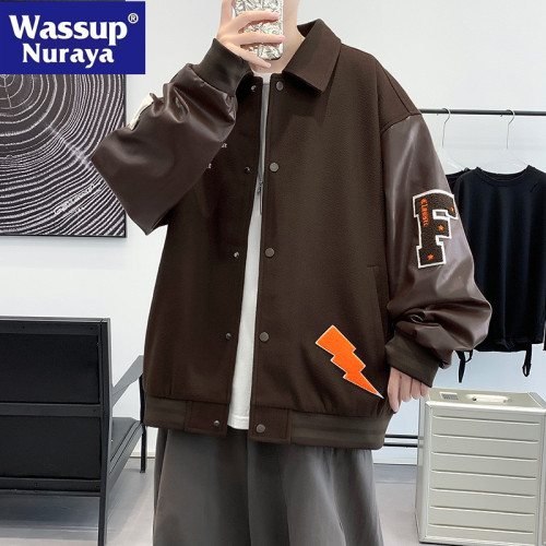 WASSUP NURAYA美式外套男春秋復古工裝潮流休閒夾克百搭翻領上衣