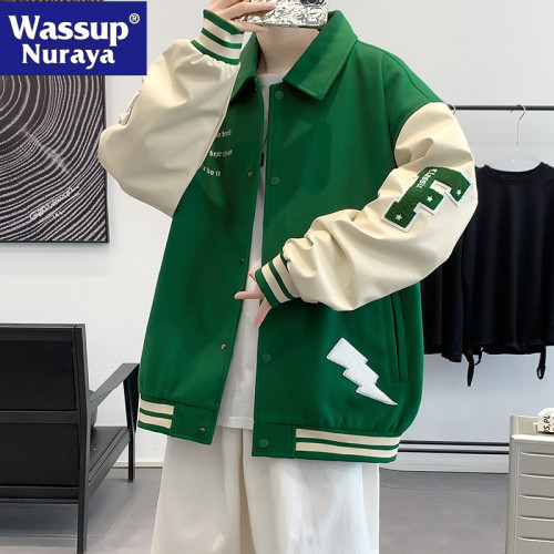 WASSUP NURAYA美式外套男春秋復古工裝潮流休閒夾克百搭翻領上衣