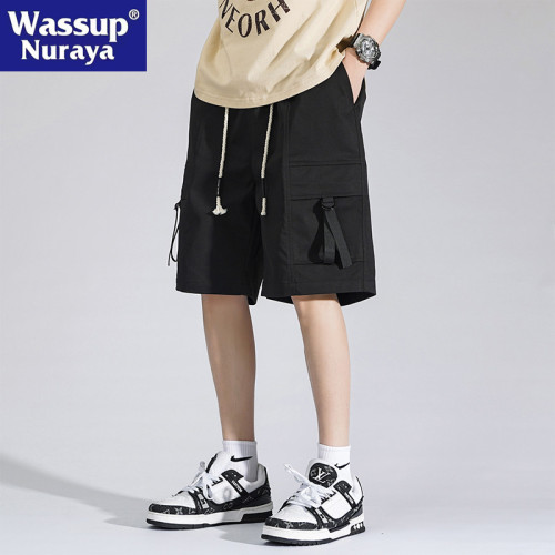 WASSUP NURAYA沙灘機能風工裝短褲男夏季寬鬆濶腿潮牌休閒五分褲