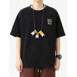 重磅短袖T恤男2025夏季潮牌潮流日系休閒寬鬆純棉圓領半截袖上衣