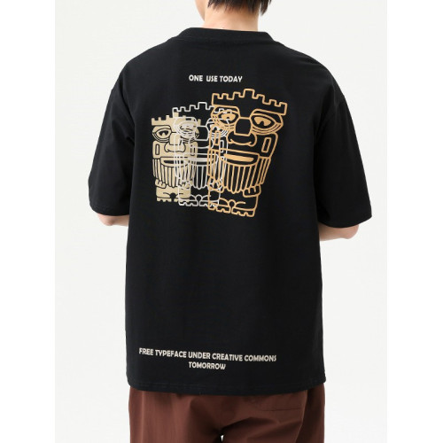 重磅短袖T恤男2025夏季潮牌潮流日系休閒寬鬆純棉圓領半截袖上衣