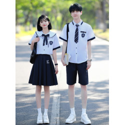初中高中學院風襯衫畢業照班服夏季jk製服套裝中小學生團體合唱服