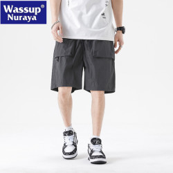 WASSUP NURAYA工裝短褲男士夏季薄款寬松五分褲休閒痞帥運動褲子