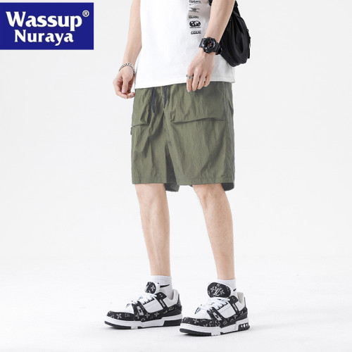 WASSUP NURAYA工裝短褲男士夏季薄款寬松五分褲休閒痞帥運動褲子