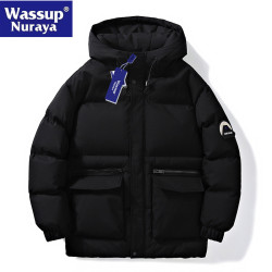 WASSUP Nuraya潮牌羽絨服男冬季保暖沖鋒衣男冬裝白鴨絨青年外套