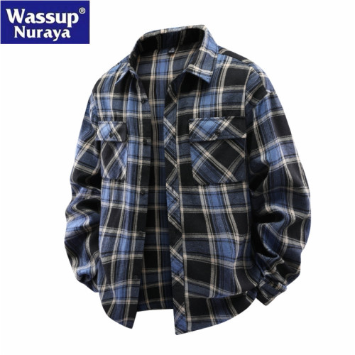 WASSUP Nuraya潮牌襯衫男長袖春秋2025新款復古休閒翻領襯衣外套