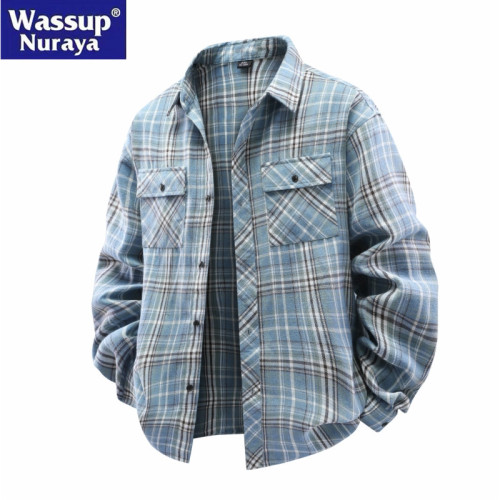 WASSUP Nuraya潮牌襯衫男長袖春秋2025新款復古休閒翻領襯衣外套