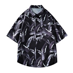 WASSUP Nuraya潮牌夏威夷沙灘襯衫短袖夏季寬松痞帥情侶度假襯衣