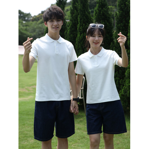 情侶裝領証結婚登記照夏季新款純棉男女短袖T恤POLO衫襯衫衣服