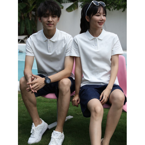 情侶裝領証結婚登記照夏季新款純棉男女短袖T恤POLO衫襯衫衣服