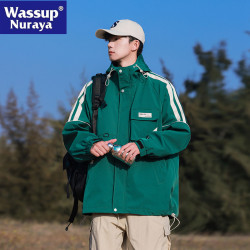 WASSUP NURAYA2024年新款休閒夾克外套男春季戶外運動情侶沖鋒衣