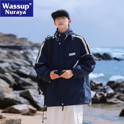 WASSUP NURAYA2024年新款休閒夾克外套男春季戶外運動情侶沖鋒衣