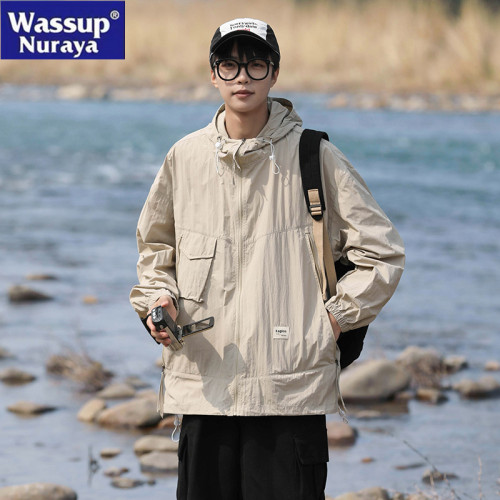 WASSUP NURAYA戶外大碼輕薄防曬衣男夏UPF50+防紫外線情侶防曬服