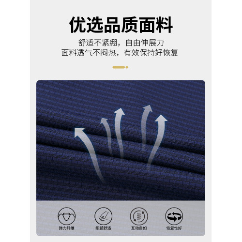 啄木鳥爸爸夏裝新款套裝男士冰絲父親t恤休閒薄款中老年人兩件套C