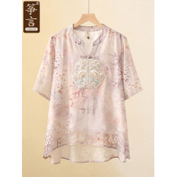媽媽夏季套裝2025新款棉麻洋氣兩件套衣服中老年女裝氣質短袖t恤