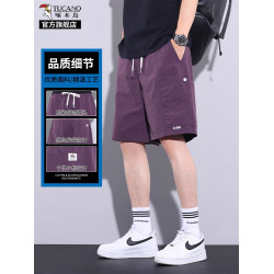 啄木鳥工裝短褲男士夏季薄款2025新款休閒寬松運動冰絲五分褲子K